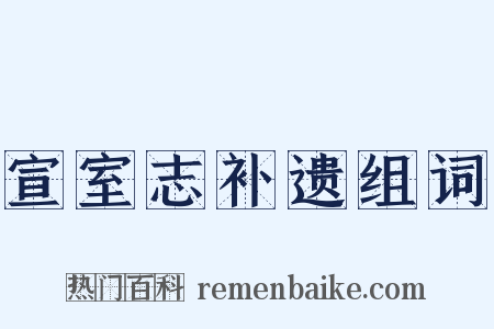 宣室志补遗组词是什么意思的图片